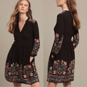 FLASH SALE - ANTHRO Floreat Avery Embroidered Long Sleeve Dress